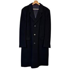 Teller Cashmere Mens Long Overcoat size Large Black  Structure Luxury Minimalist